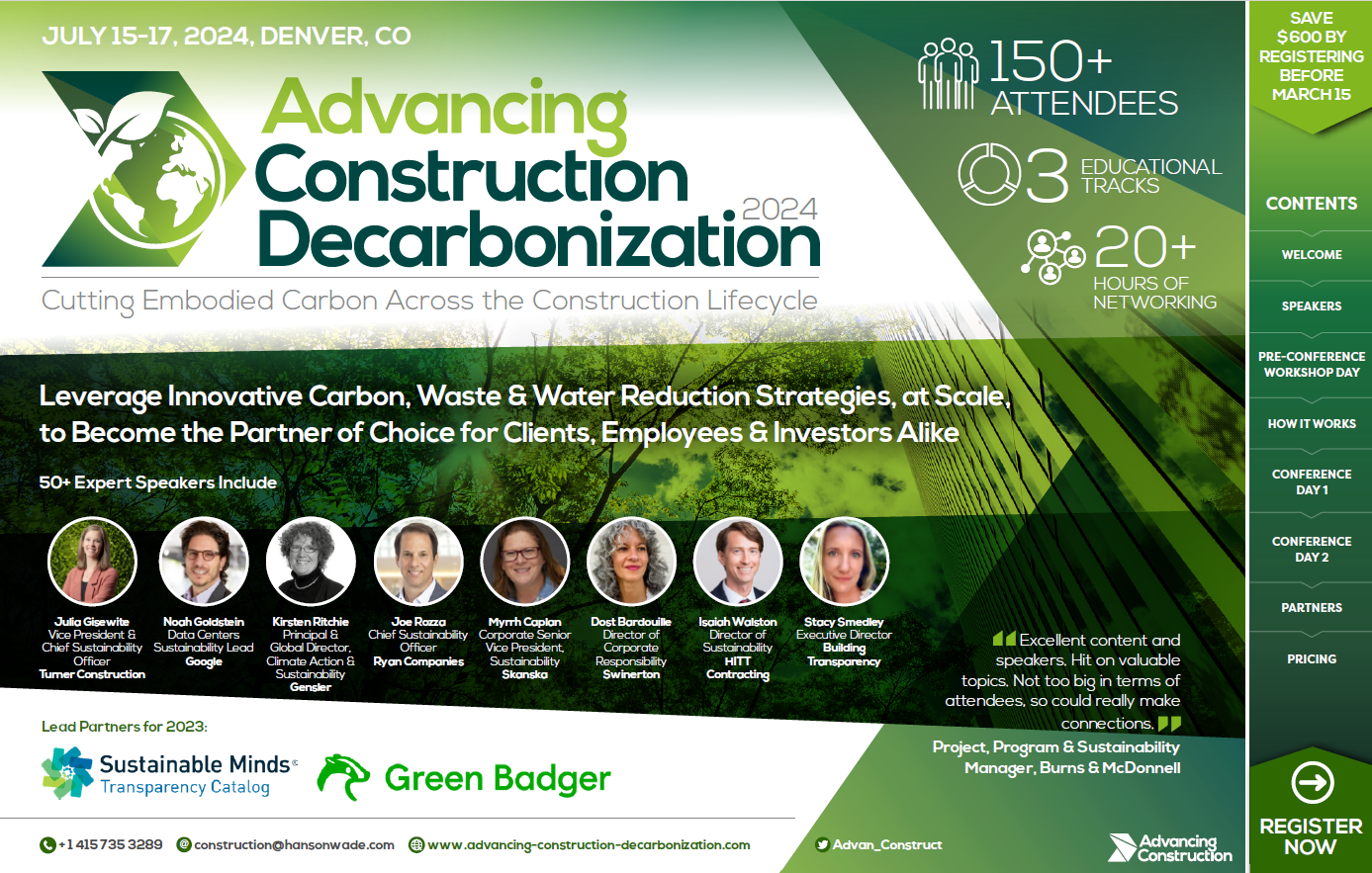 Advancing Construction Decarbonization 2024 - Full Event Guide Cover